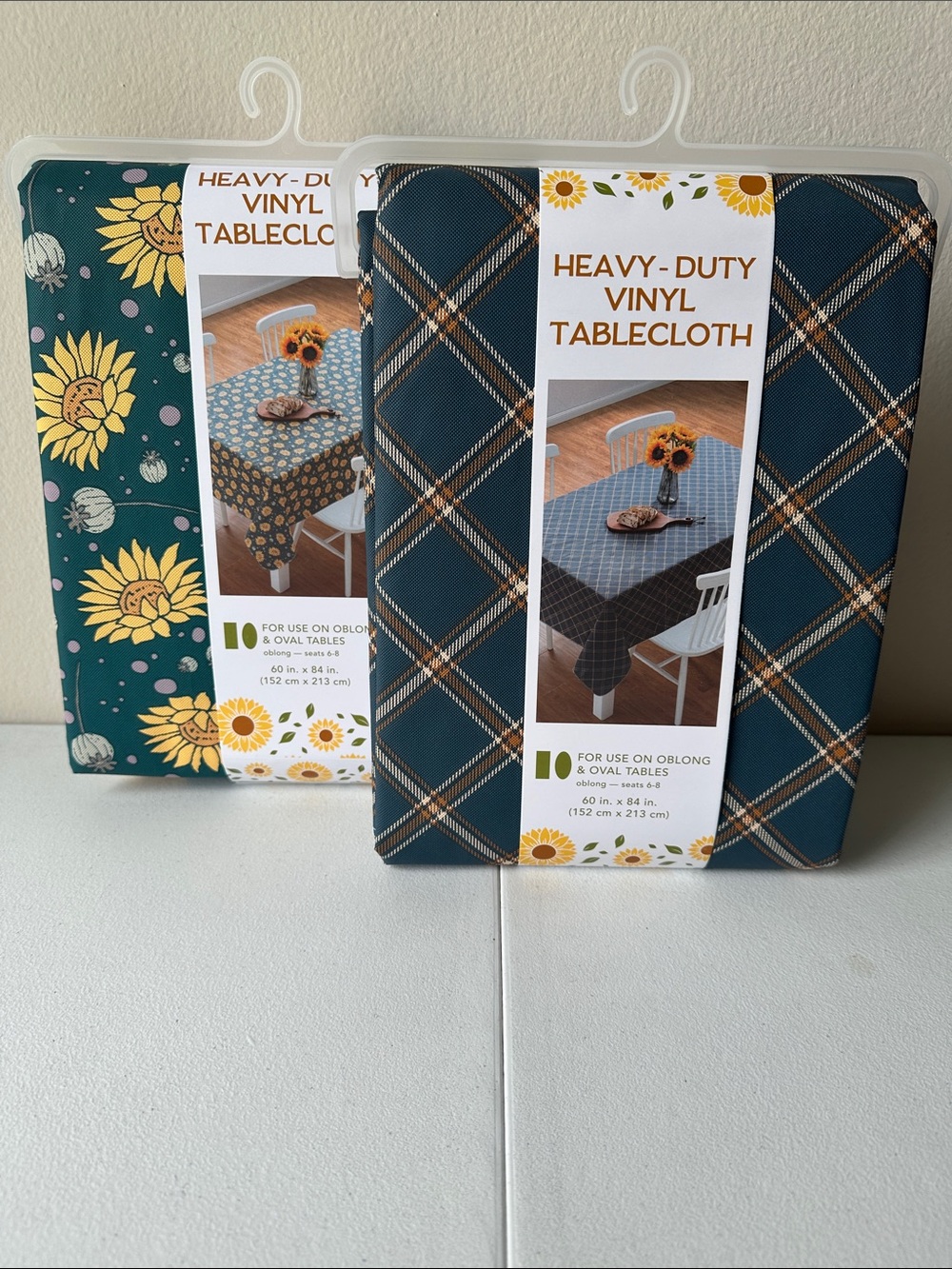 Heavy-Duty Vinyl Tablecloth — Teal Plaid